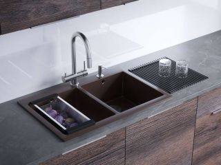 Мойка кухонная Omoikiri Bosen 80-2-DC тёмный шоколад